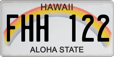 HI license plate FHH122