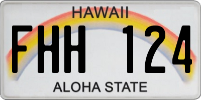 HI license plate FHH124