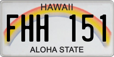 HI license plate FHH151