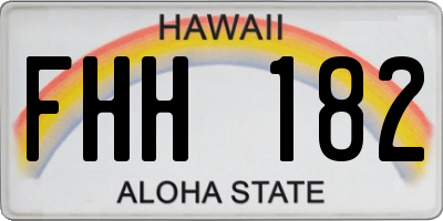 HI license plate FHH182