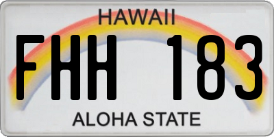 HI license plate FHH183