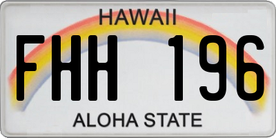 HI license plate FHH196