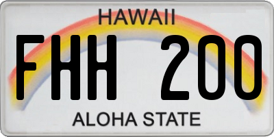 HI license plate FHH200