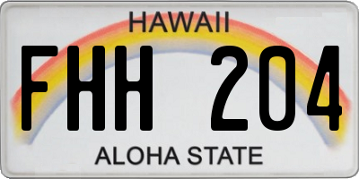 HI license plate FHH204