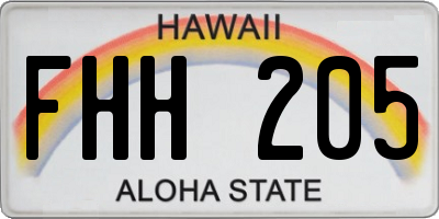 HI license plate FHH205