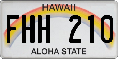 HI license plate FHH210