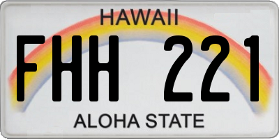 HI license plate FHH221