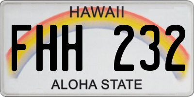 HI license plate FHH232