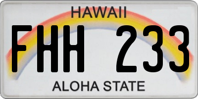 HI license plate FHH233