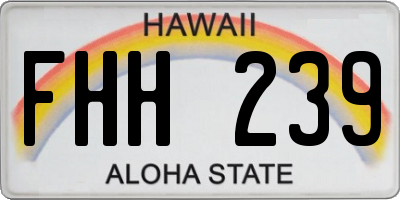 HI license plate FHH239