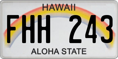HI license plate FHH243