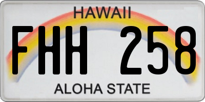 HI license plate FHH258