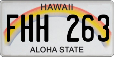 HI license plate FHH263