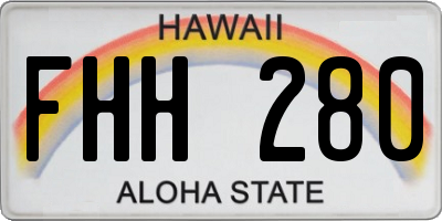 HI license plate FHH280