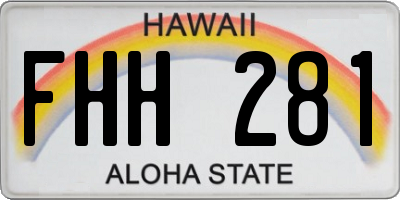 HI license plate FHH281