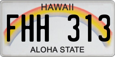 HI license plate FHH313