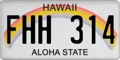 HI license plate FHH314