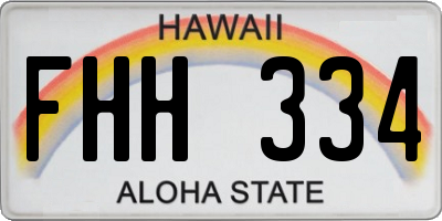 HI license plate FHH334