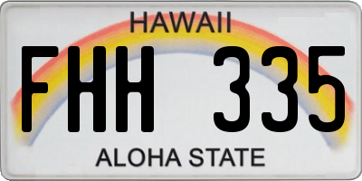 HI license plate FHH335