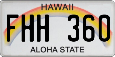 HI license plate FHH360