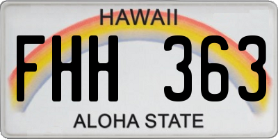 HI license plate FHH363