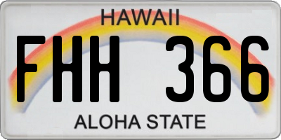 HI license plate FHH366