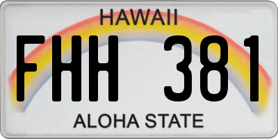 HI license plate FHH381