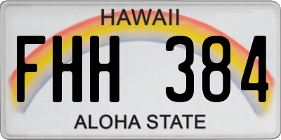 HI license plate FHH384