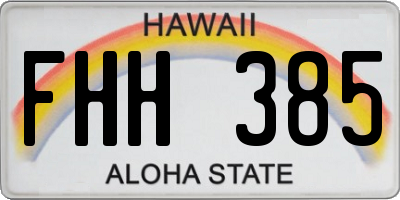 HI license plate FHH385