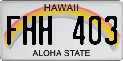 HI license plate FHH403