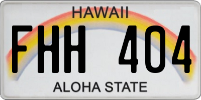 HI license plate FHH404