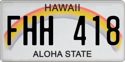 HI license plate FHH418