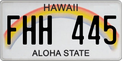 HI license plate FHH445