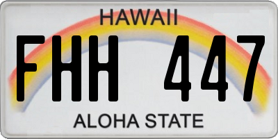HI license plate FHH447