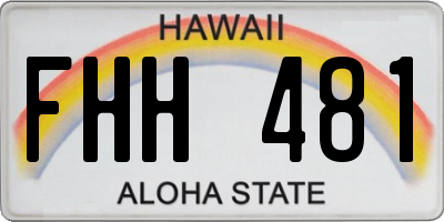 HI license plate FHH481