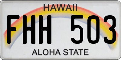 HI license plate FHH503