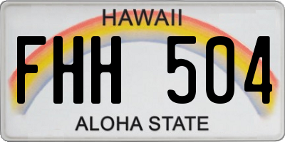 HI license plate FHH504