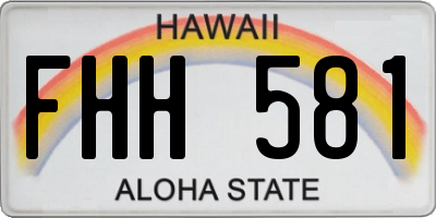 HI license plate FHH581