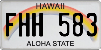 HI license plate FHH583