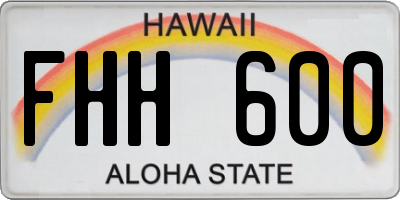 HI license plate FHH600
