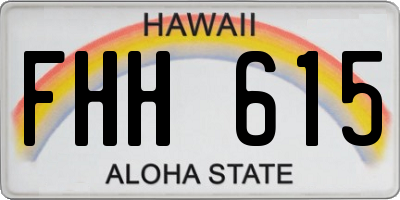 HI license plate FHH615