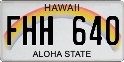 HI license plate FHH640