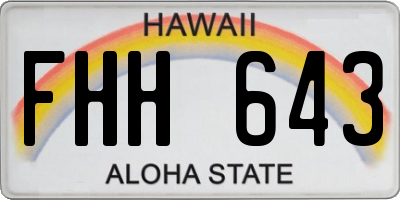 HI license plate FHH643