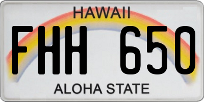 HI license plate FHH650