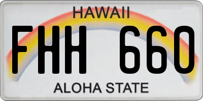 HI license plate FHH660