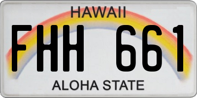 HI license plate FHH661