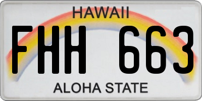 HI license plate FHH663