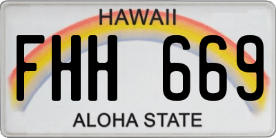 HI license plate FHH669