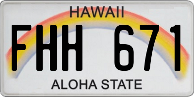 HI license plate FHH671
