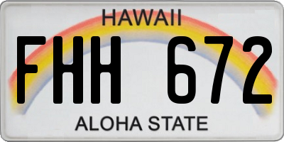 HI license plate FHH672